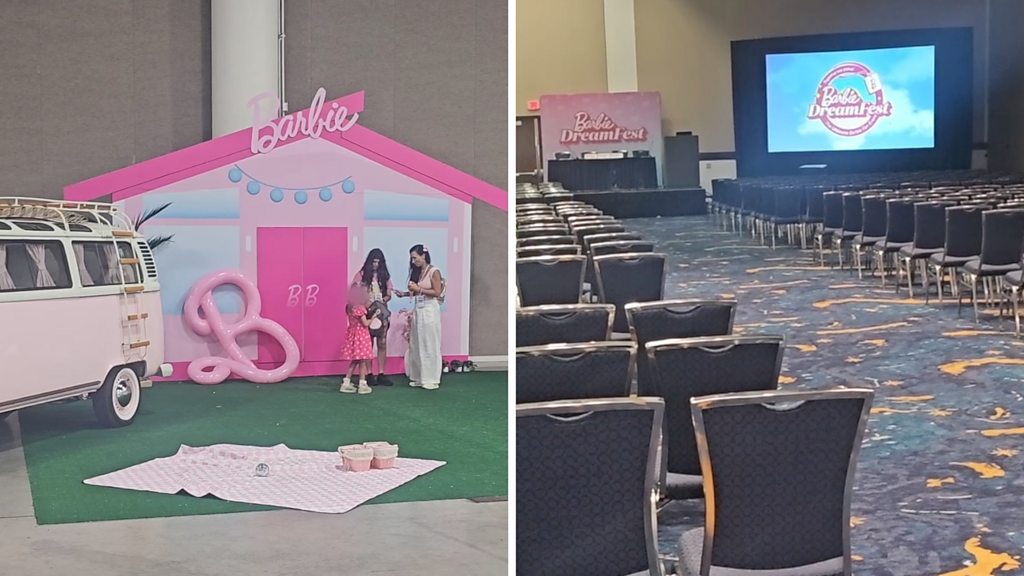Watch: Inside the lacklustre Barbie fan event now issuing refunds