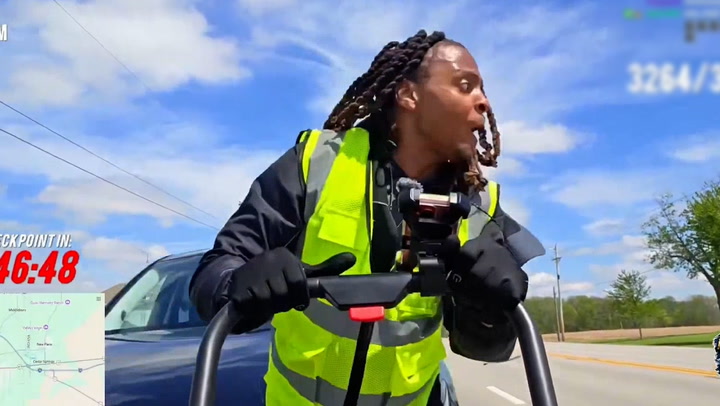 Moment car plows into social media star during charity livestream