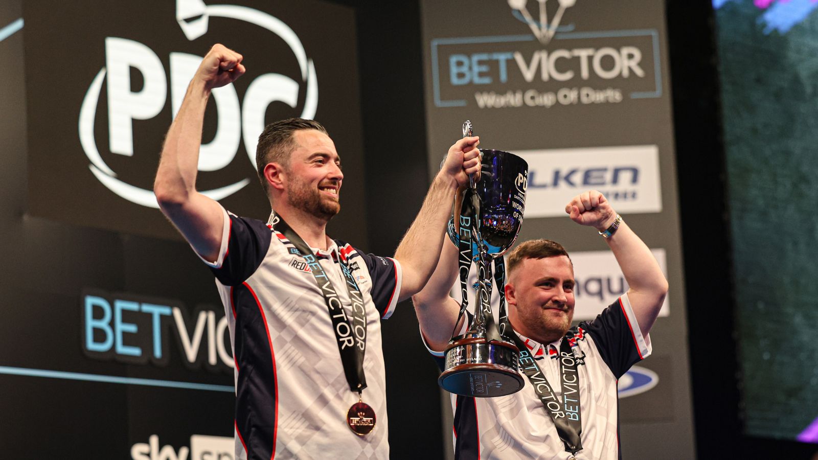 World Cup of Darts: England's Luke Littler and Luke Humphries crowned champions with win over Netherlands' Michael van Gerwen and Gian van Veen