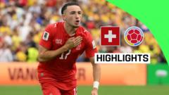Switzerland beat Colombia on penalties to reach quarter-finals
