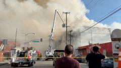 Massive Los Angeles warehouse fire burns for fifth day