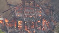 Sacred hall housing 'eternal flame' in Japan destroyed by fire
