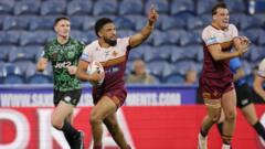 Huddersfield upset Leigh with five-try win
