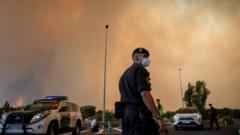 Firefighters struggle to contain Madrid wildfires, as more than 140,000 evacuated in France and Spain
