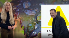 Peter Kay gatecrashes BBC weather report