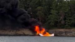 All passengers rescued after fiery seaplane crash
