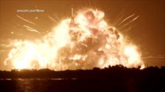 Moment Blue Origin rocket explodes during test in Florida