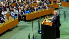 American power, AI and a walkout - key moments from Trump's UN speech