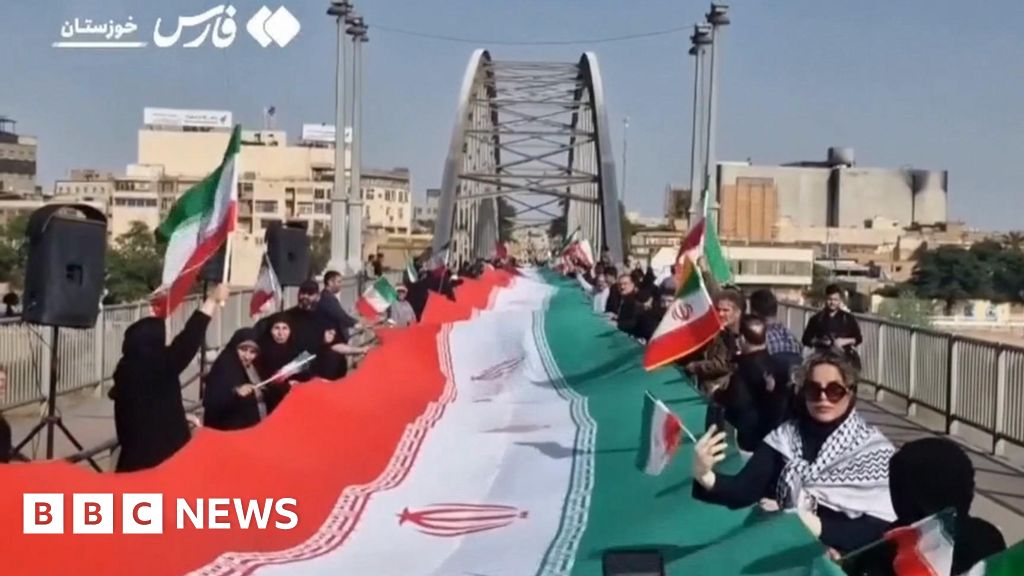 Iranians form human chains at bridges and power plants