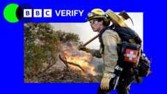 Uncontrolled California wildfires seen from space