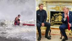 'He's a real hero' - Trump meets teen lifeguard after dramatic rescue
