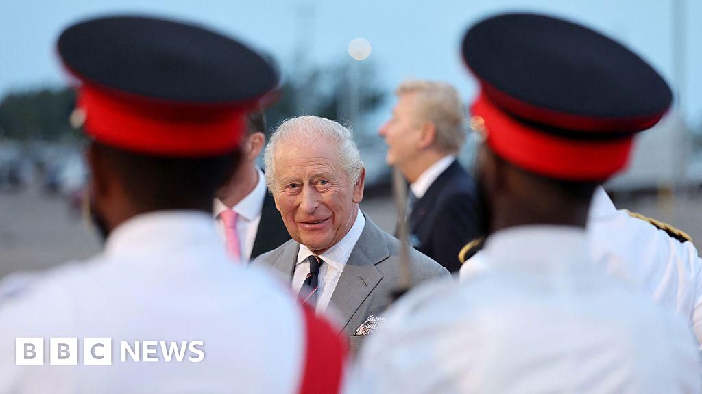 King arrives in Bermuda after ending US trip with formal farewell to Trump