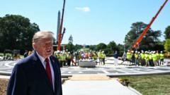 Watch: Trump leads tour of White House helipad construction site