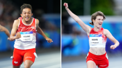 Young and Hahn win England's first athletics golds