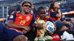 Lamine Yamal celebrates World Cup win with little brother who charmed fans