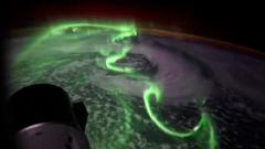 Southern Lights timelapse filmed from space